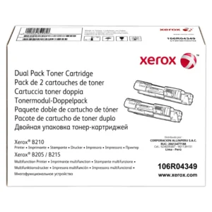 Foto de tóner Xerox 106R04349 caja frontal negro original