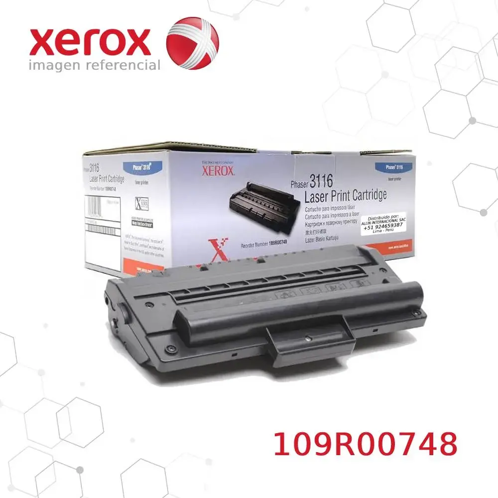 Toner Xerox 109R00748 Negro 3K Phaser 3116 Capacidad estandar