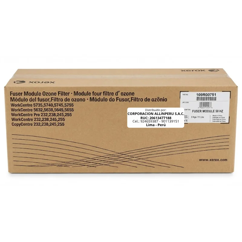 Foto de fusor Xerox 109R00751 negro vista frontal caja sellada