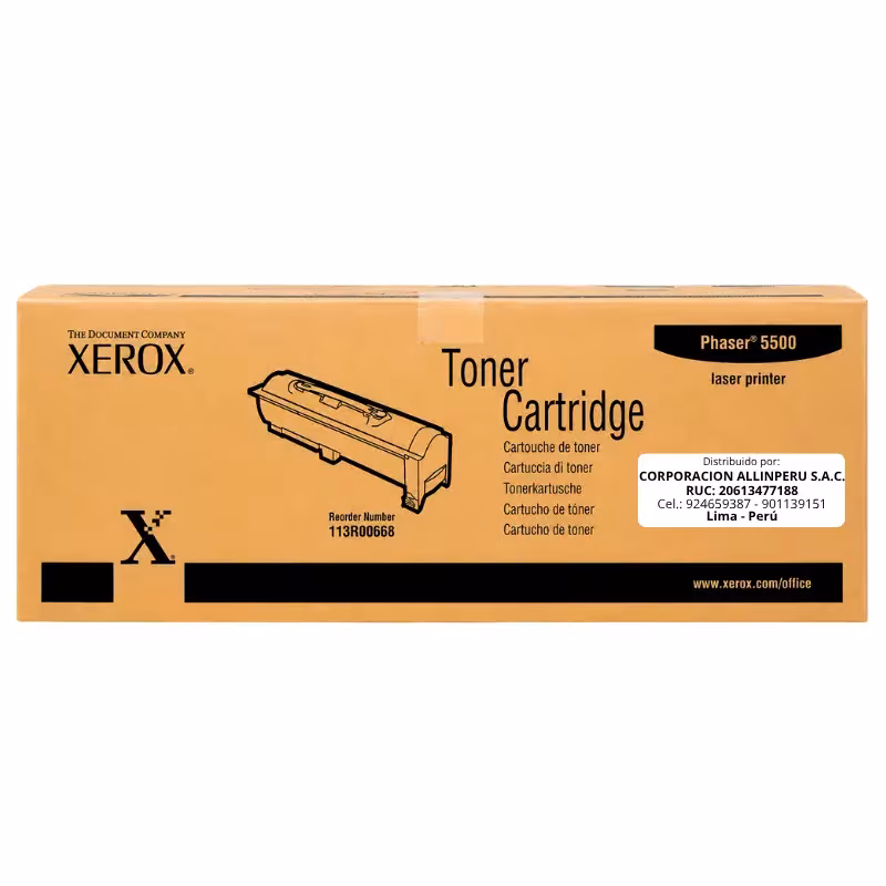 Toner Xerox 113R00668 negro original para Phaser 5500