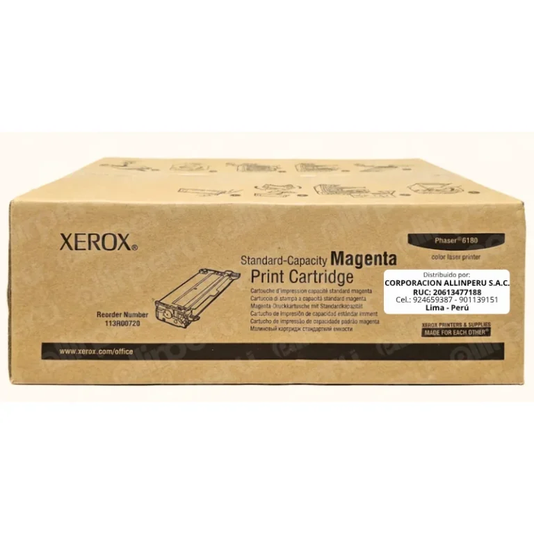 Foto de tóner Xerox 113R00720 magenta caja frontal Phaser 6180