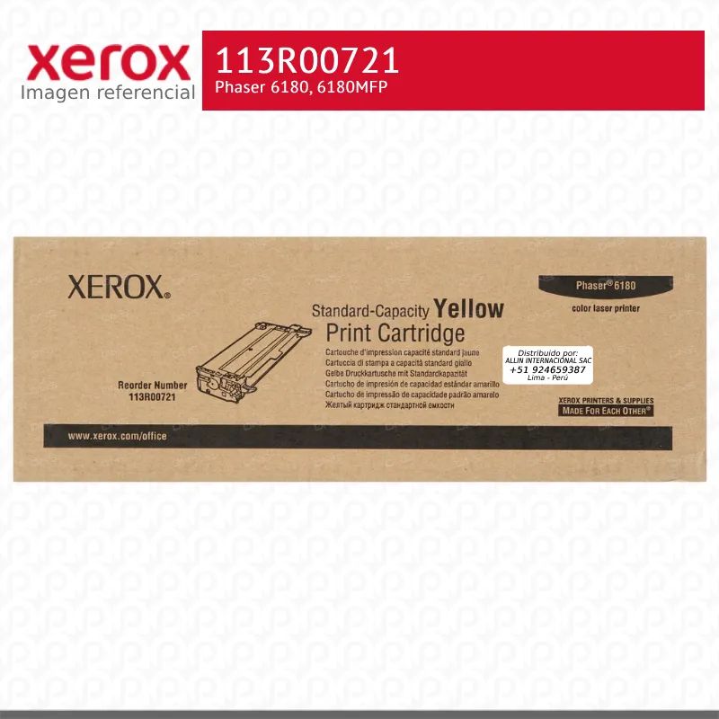Toner-Xerox-113R00721-para-Phaser-6180.webp Toner Xerox 113R00721 Amarillo 2K Phaser 6180 Capacidad Estandar - Imagen 1