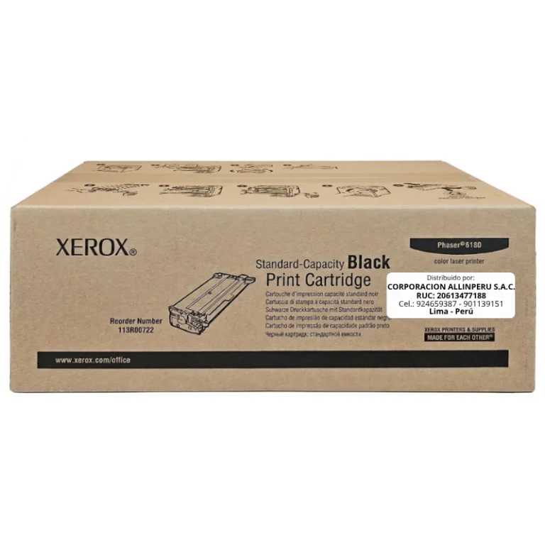 Foto de toner Xerox 113R00722 negro caja frontal Phaser 6180