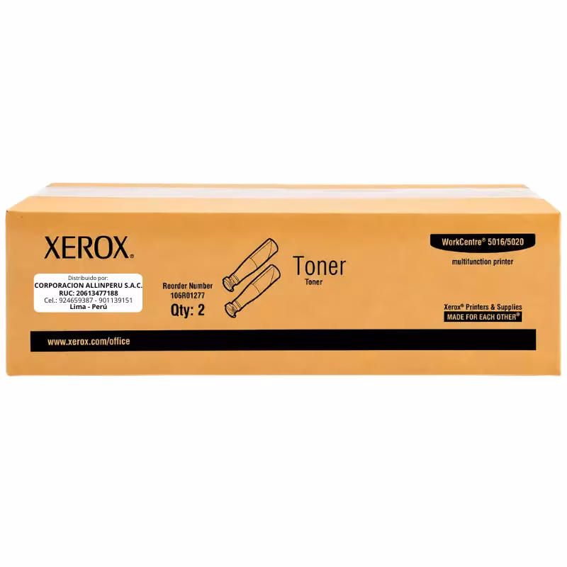Tóner Xerox WorkCentre 5020 106R01277 negro original en su empaque