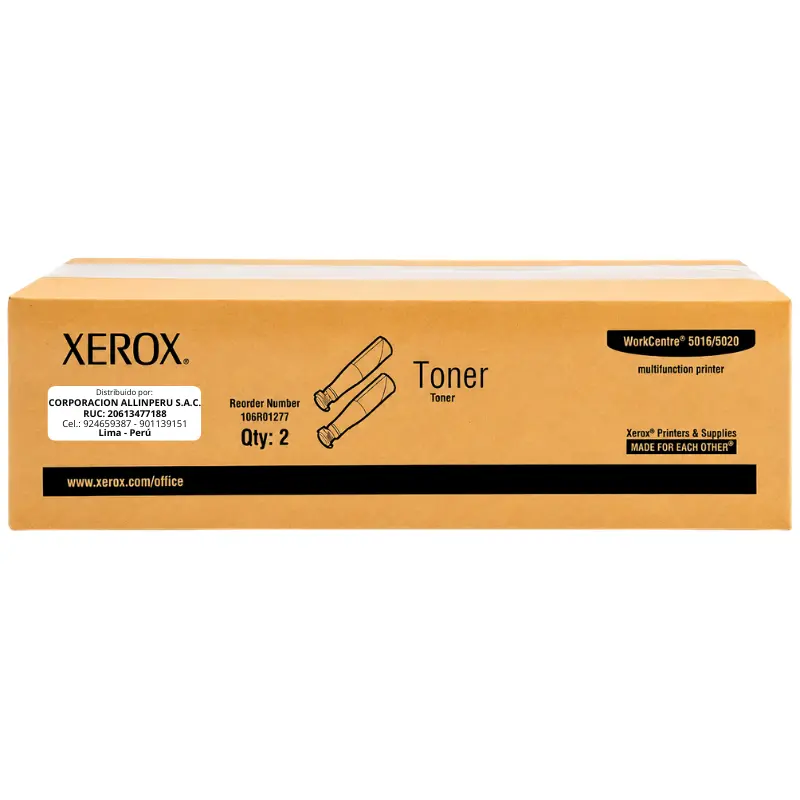 Tóner Xerox WorkCentre 5020 106R01277 negro original en su empaque