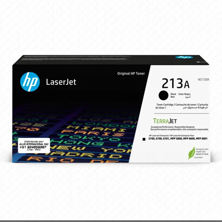 Toner HP 213A Negro W2130A para LaserJet Enterprise 5700 5800 6700