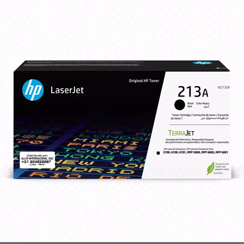 Toner HP 213A Negro W2130A para LaserJet Enterprise 5700 5800 6700