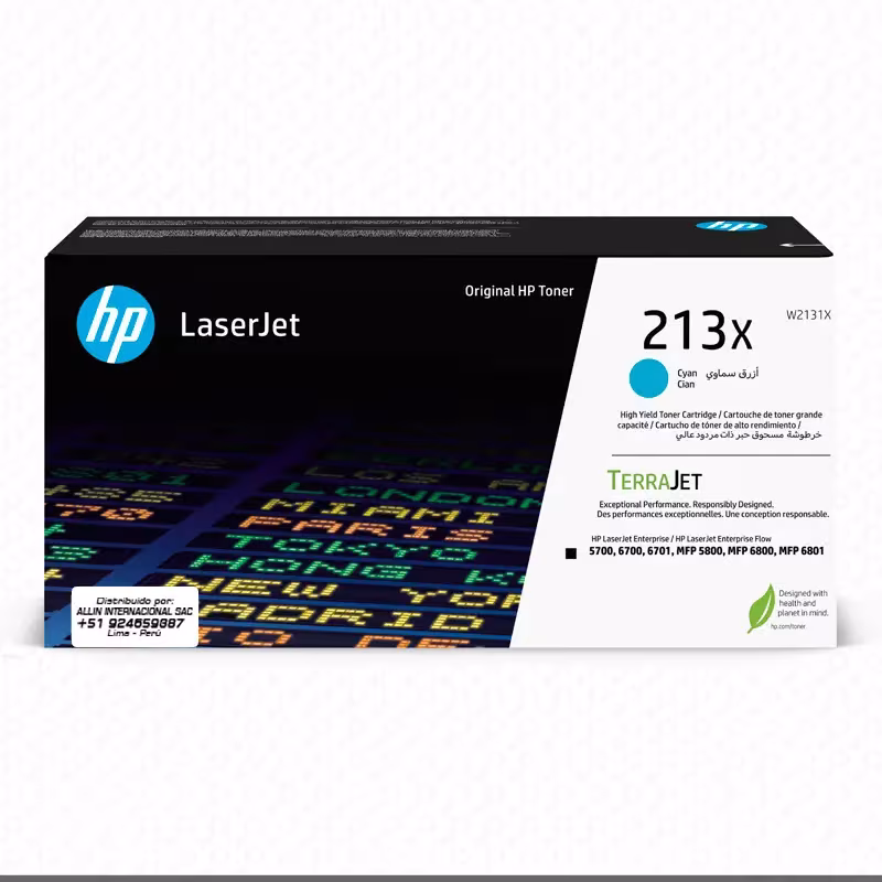 Toner HP 213X Cian W2131X para Laserjet 5700