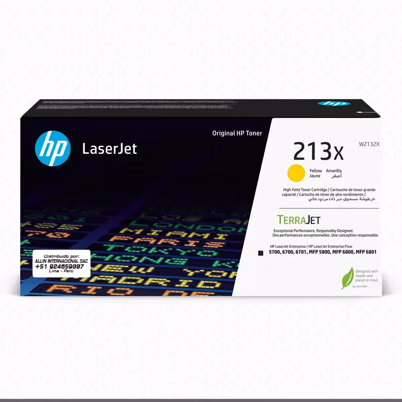 Toner HP 213X Amarillo W2132X para Laserjet 5700