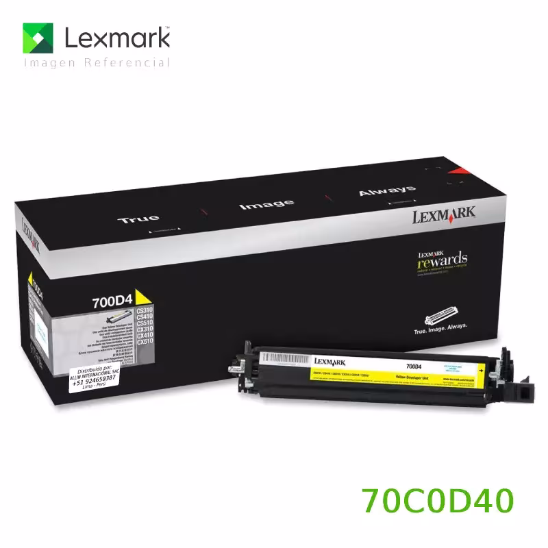 Revelador Lexmark 70C0D40 Yellow 40.000 Páginas