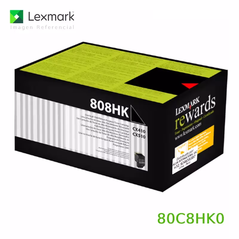 Toner Lexmark 80C8HK0 negro 4,000 Páginas Alto Rendimiento