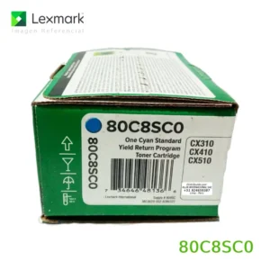 Toner Lexmark 80C8SC0 Cyan para CX410, CX510, CX310 2.000 Páginas