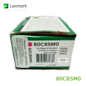 Toner Lexmark 80C8SM0 Magenta para CX410, CX510, CX310 2.000 Páginas
