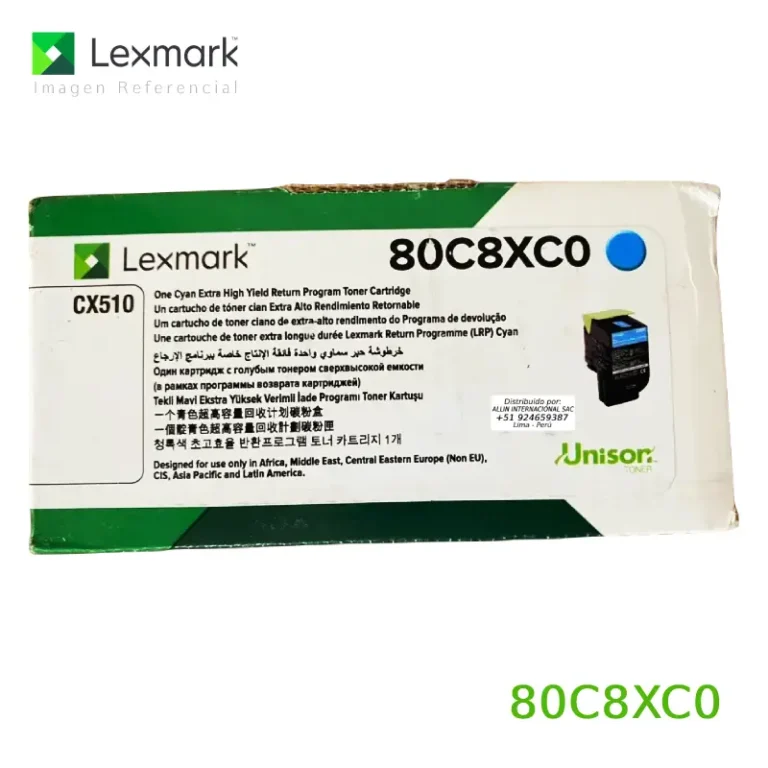 Toner Lexmark 80C8XC0 Cyan 4,000 páginas
