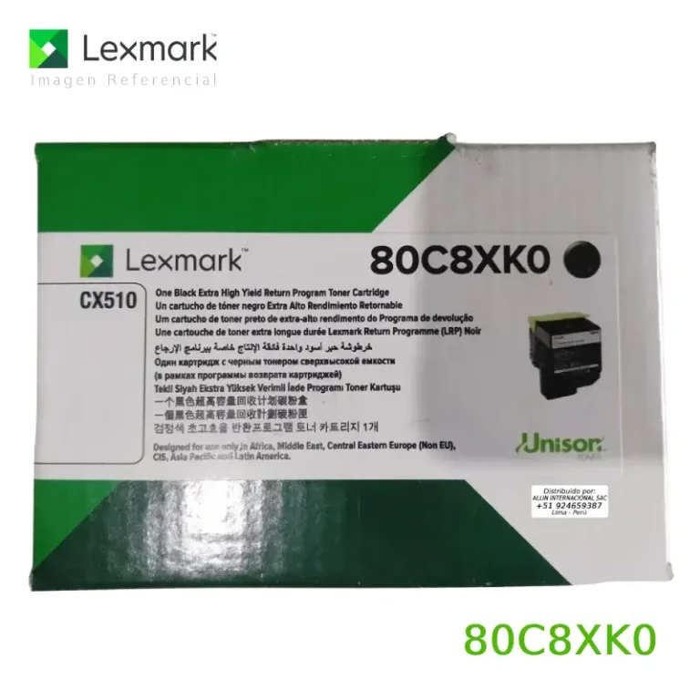 Toner Lexmark 80C8XK0 negro 8.000 Páginas