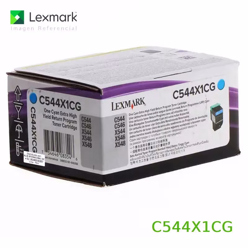 Toner Lexmark C544X1CG Cyan 4,000 páginas
