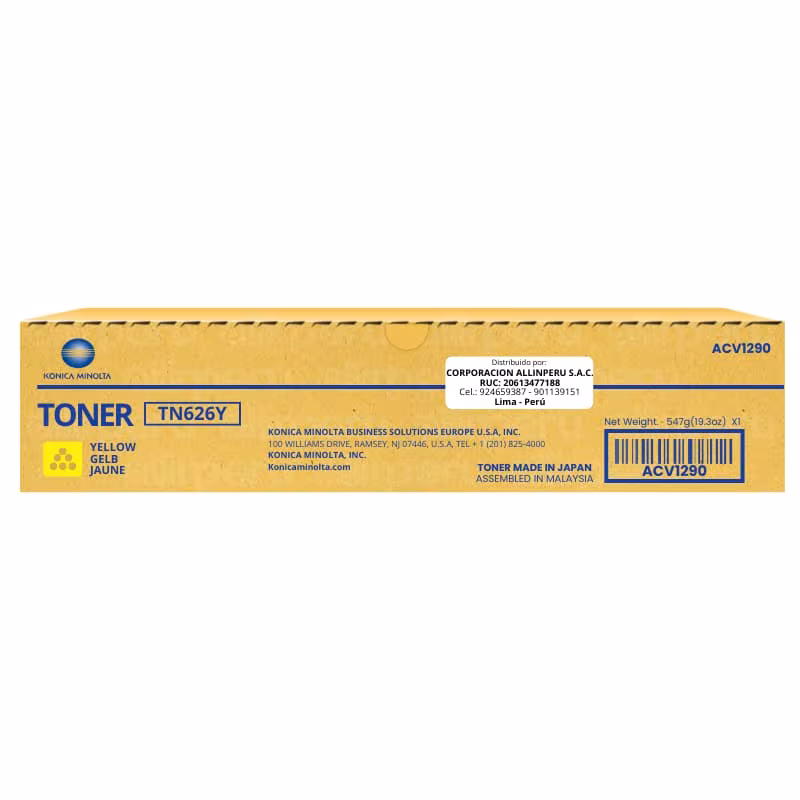 Toner Konica Minolta TN-626Y Yellow Bizhub C450i Original ACV1290