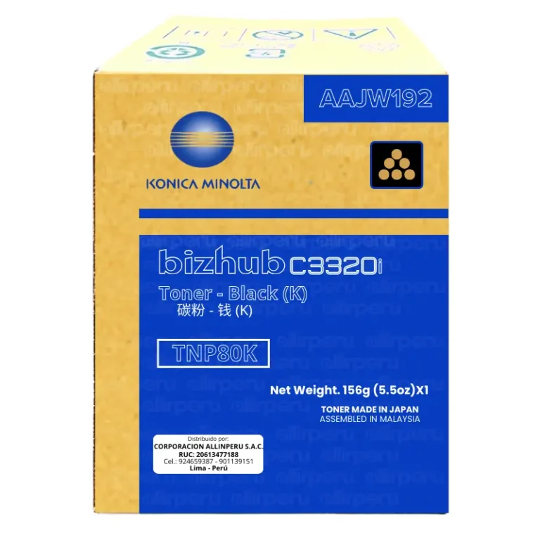 Toner Konica Minolta TNP80K Negro Bizhub C3320I AAJW192