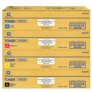 Kit de Toner Konica Minolta TN-223 para Bizhub C226, C256, C266