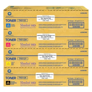 Kit de Toner Konica Minolta TN-512 Bizhub C454, C554, C454e, C554e