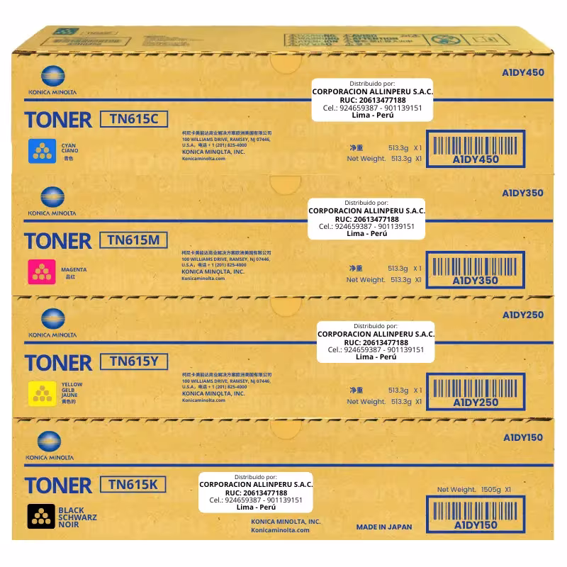 Kit de Toner Konica Minolta TN-615 para Bizhub C8000