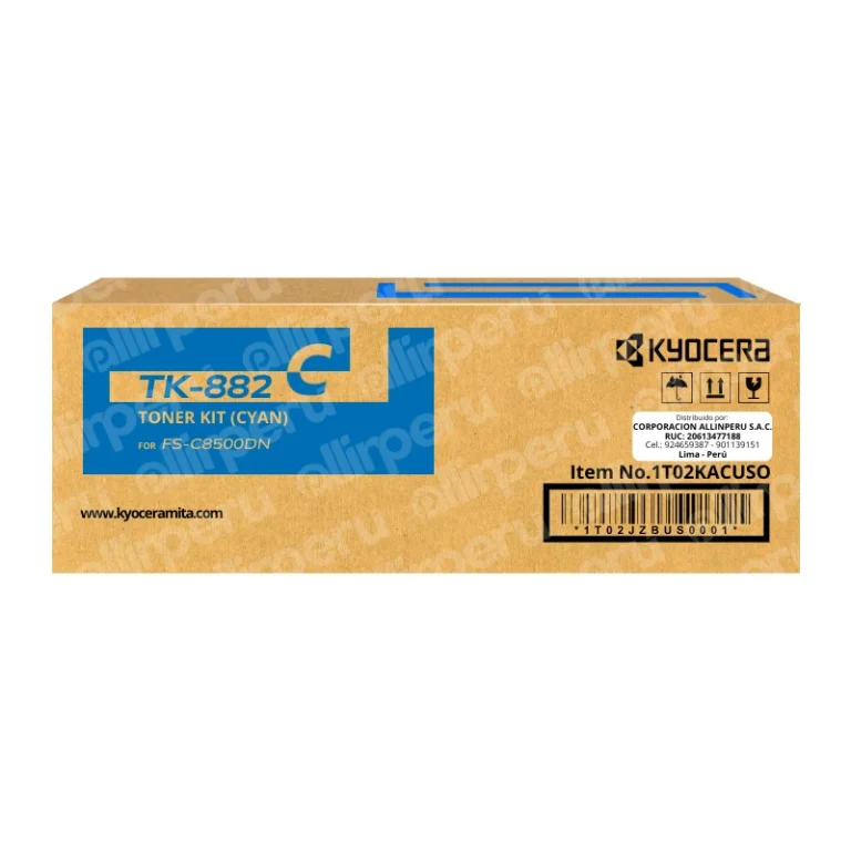 Toner Kyocera TK-882C Cyan para ECOSYS FS-C8500DN Original