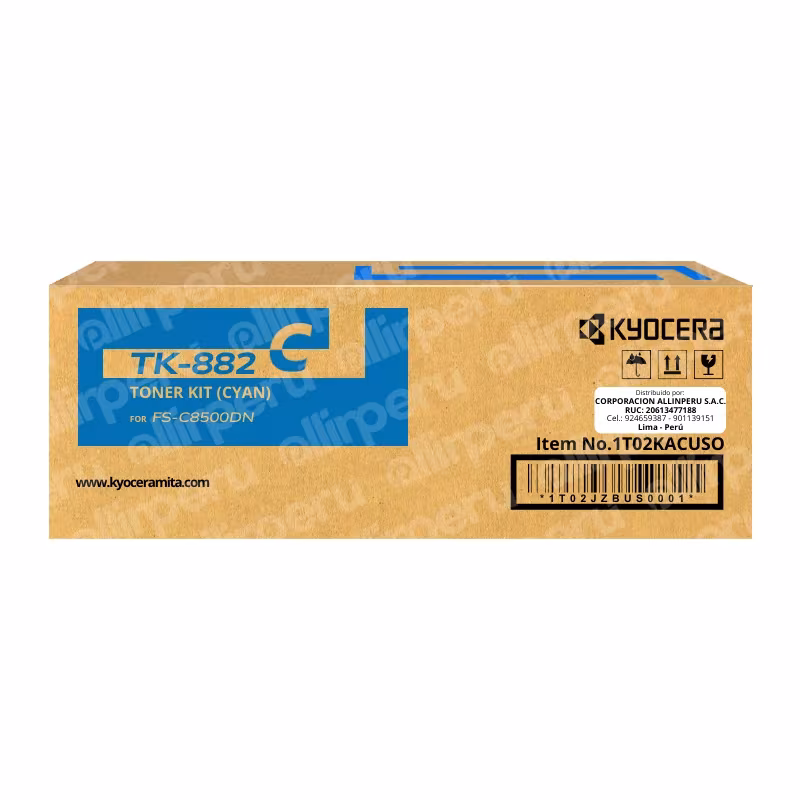 Toner Kyocera TK-882C Cyan para ECOSYS FS-C8500DN Original