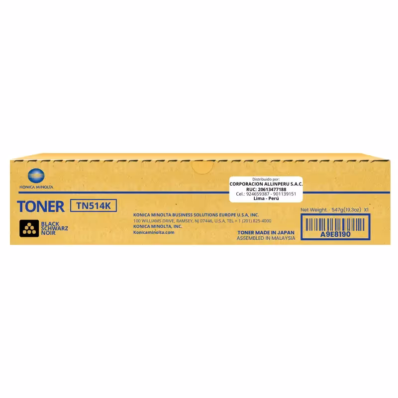 Toner Konica Minolta TN-514K Black A9E8190 para Bizhub C-458, 558 Toner Konica Minolta TN-514K Black A9E8190 para Bizhub C-458, 558