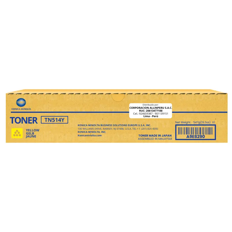 Toner Konica Minolta TN-514Y Yellow A9E8290 para Bizhub C-458