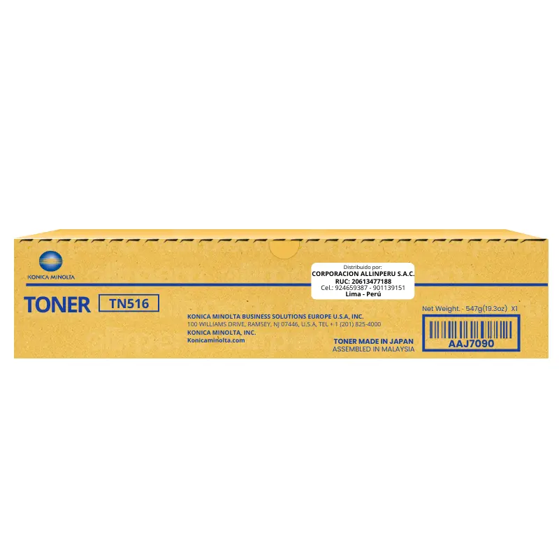 Toner Konica Minolta TN-516 Original para Bizhub 558E AAJ7090 Toner Konica Minolta TN-516 Original para Bizhub 558E AAJ7090