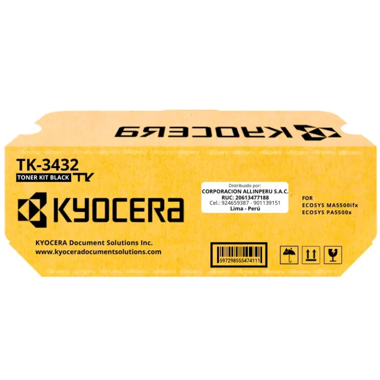 Toner Kyocera TK-3432 Negro para ECOSYS MA5500ifx y PA5500x TK3432