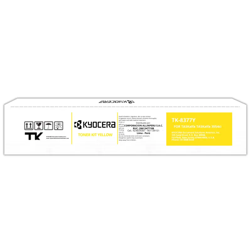 Toner Kyocera TK-8377Y Yellow para TASKalfa 3554ci, CS‑3554ci TK8377Y Toner Kyocera TK-8377Y Yellow para TASKalfa 3554ci, CS‑3554ci TK8377Y