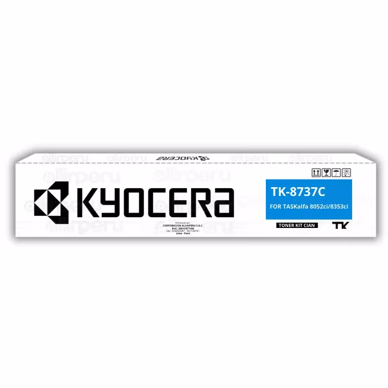 Toner Kyocera TK-8737C Cian para TASKalfa 7052ci, 8052ci Toner Kyocera TK-8737C Cian para TASKalfa 7052ci, 8052ci