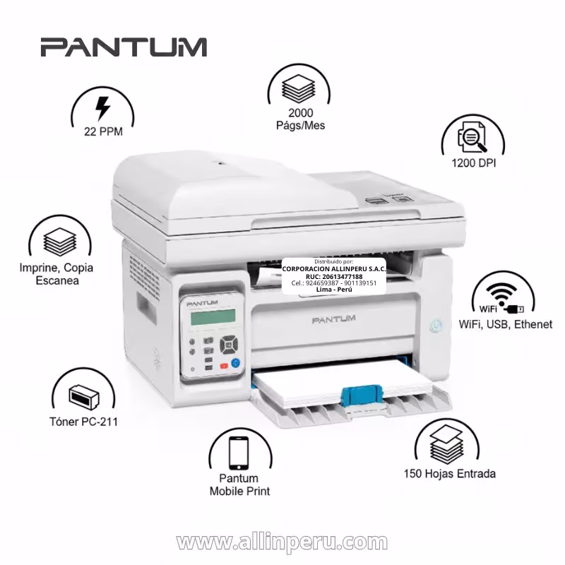 Impresora Multifuncional Pantum M6559NW