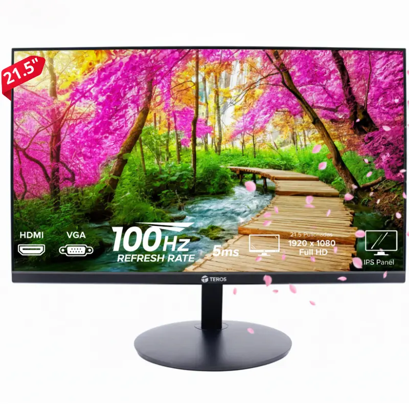 Monitor plano Teros TE-2130CS 21.5" FHD IPS, HDMI, VESA, VGA