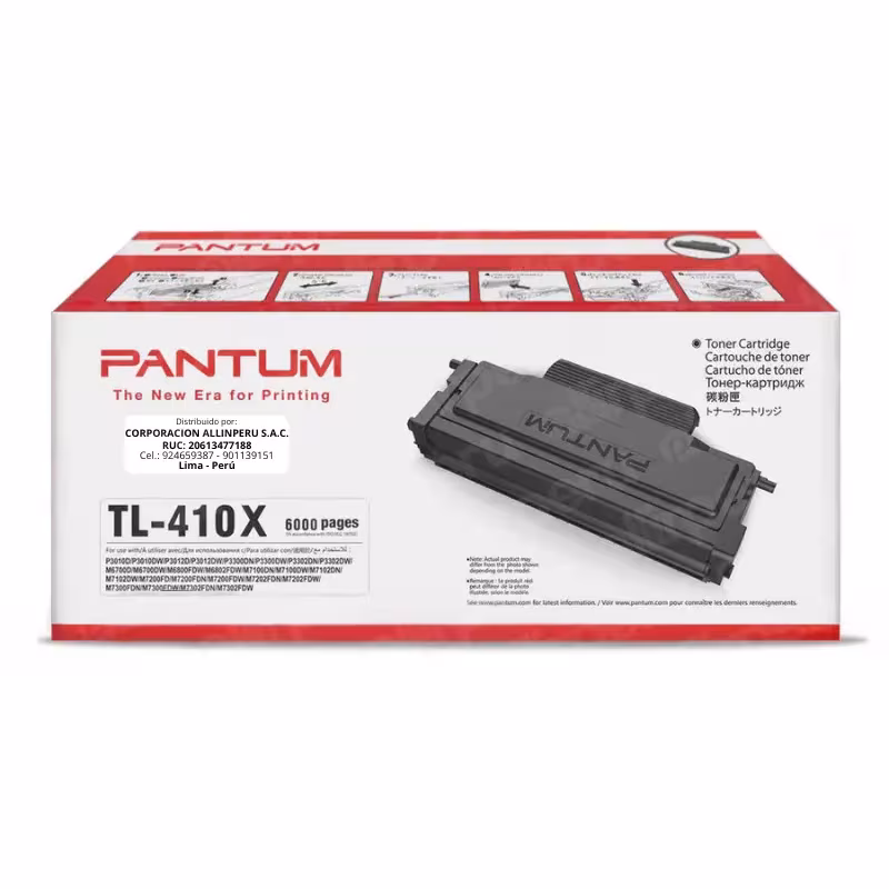 Toner Pantum TL-410X Negro Compatible P3300 M7300 M7200 M6800 Alto Rendimiento