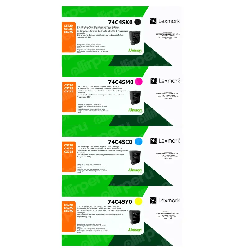 Kit de Toner Lexmark 74C4S para CS720, CS725, CX725