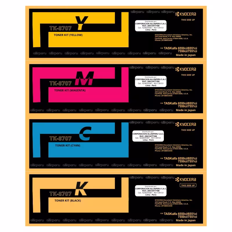 Kit de Toner Kyocera TK-8707 para TASKalfa 6550ci, 7550ci TK8707