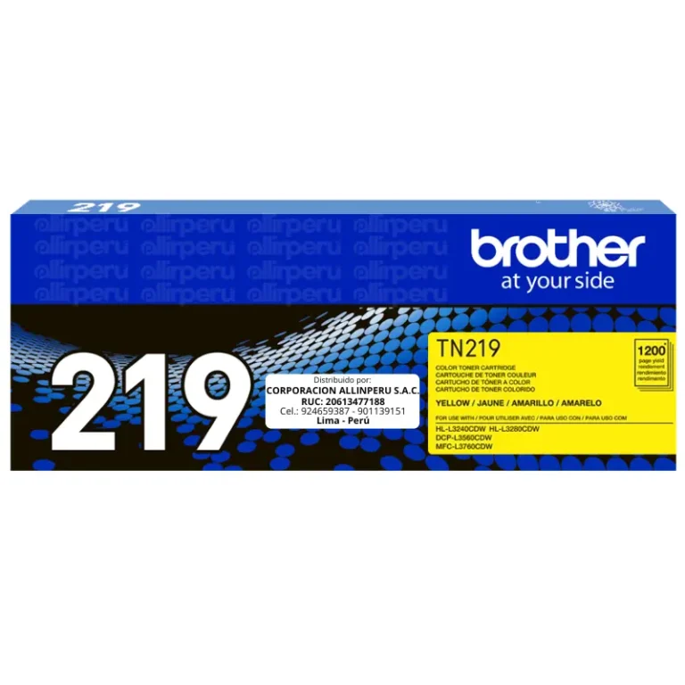 Toner Brother TN-219Y Yellow 1.200 Páginas Original