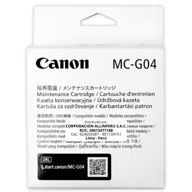 Caja De Mantenimiento Canon MC-G04 para Pixma G2170, G3170, G1230, G2270