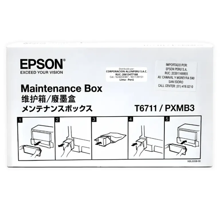 Caja de mantenimiento Epson T671100 original sellada vista frontal