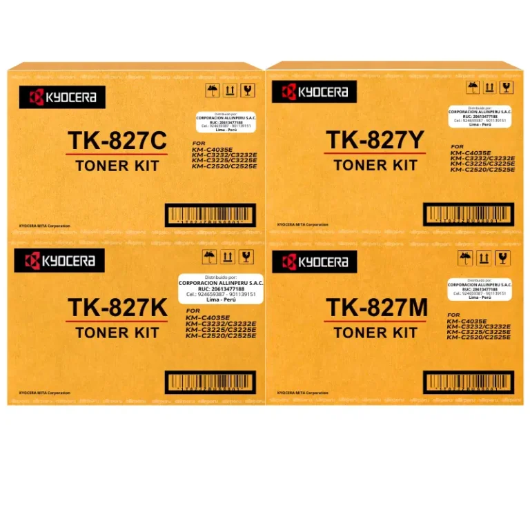 Kit Toner Kyocera TK-827 para KM-C2520, KM-C3225, KM-C2520, KM-C4035E
