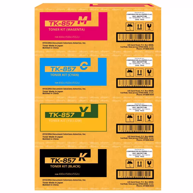 Kit Toner Kyocera TK-857 para TASKalfa 400ci, 500ci y 552ci TK857