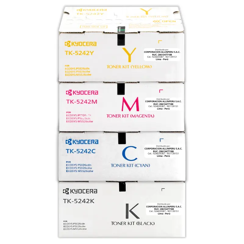 Kit de Toner Kyocera TK-5242 para Ecosys M5526cdw y P5026cdw