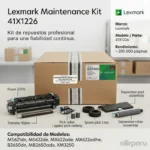 Foto de rodillos de alimentación y separación Lexmark 41X1226 componentes del kit