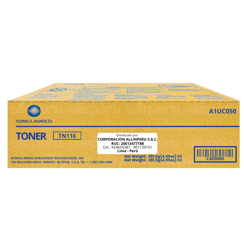 Toner Konica Minolta TN-116 para Bizhub 164 164 184 185