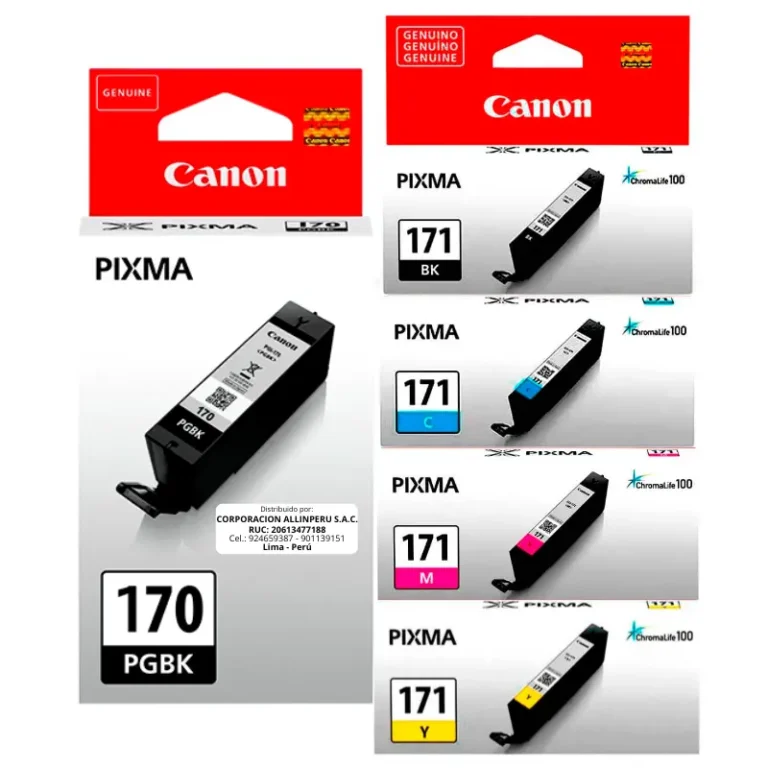 Kit Tinta Canon PGI-170 PGI-171 para MG5710, MG6810, MG7710, TS5010