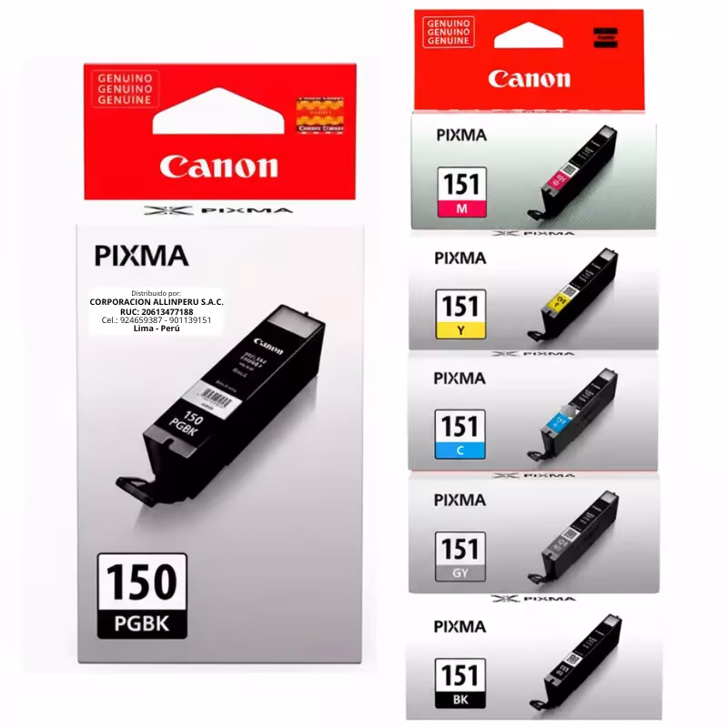 Kit tinta Canon PGI-150 + CLI-151 para MG5410, MG5510, MG6310
