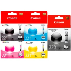 Pack Tinta Canon PGI-220 Y CLI-221 para MP560, MP620, MP640, MP980, MP990, MX860, MX870