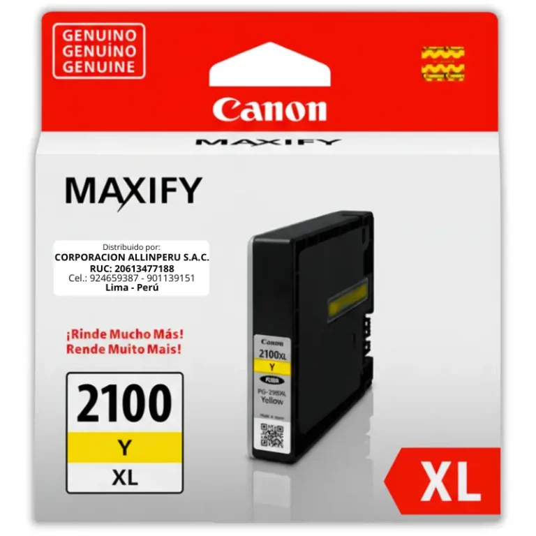Tinta Canon PGI-2100XL Yellow original alta capacidad 70.9 ML